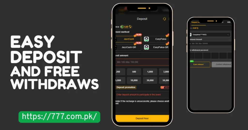 XP777 Deposits & Withdrawals